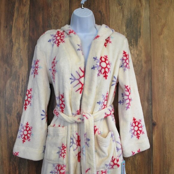 NWT Cat & Jack Girl's Robe Snowflakes Terry Cloth L (10/12) - Picture 2 of 5